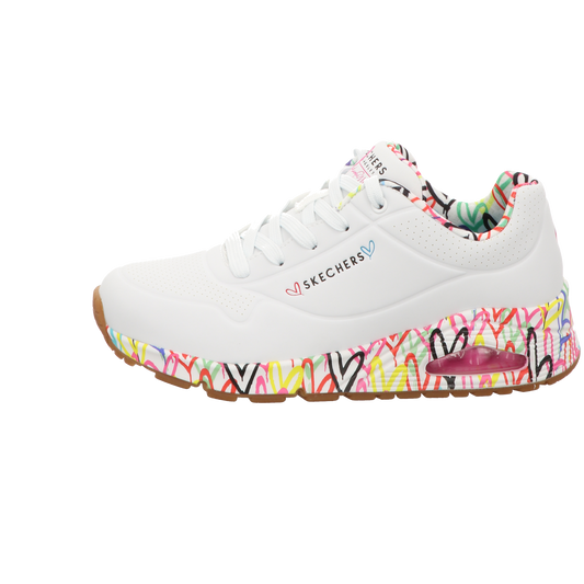 Skechers Damen Schnürschuh Uno Goldcrown in weiss