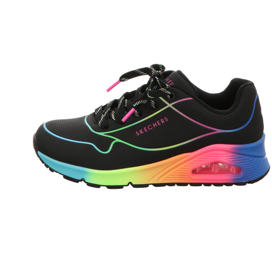Skechers Damen Schnürschuh Uno - Pop Of Sunshine in schwarz