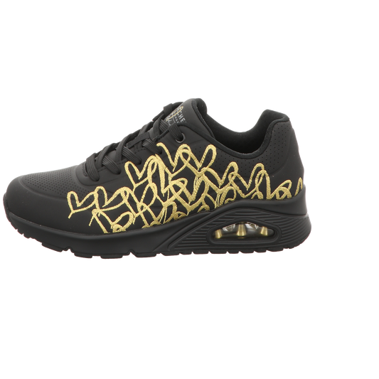 Skechers Damen Schnürschuh Uno-Golden Heart in schwarz