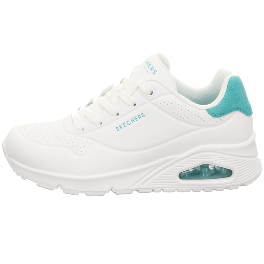 Skechers Damen Schnürschuh Uno-Pop Back in weiss