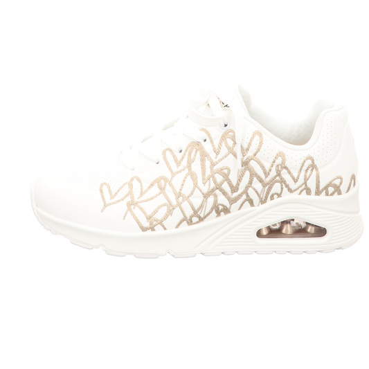 Skechers Damen Schnürschuh Uno-Goldcrown in weiss