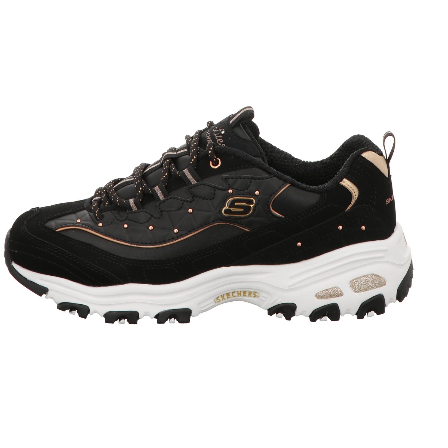 Skechers Damen Schnürschuh D'lites in schwarz