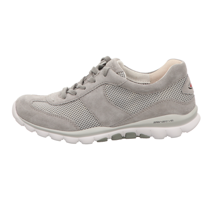 Gabor Damen Schnürschuh bequem Rolling Soft in silber