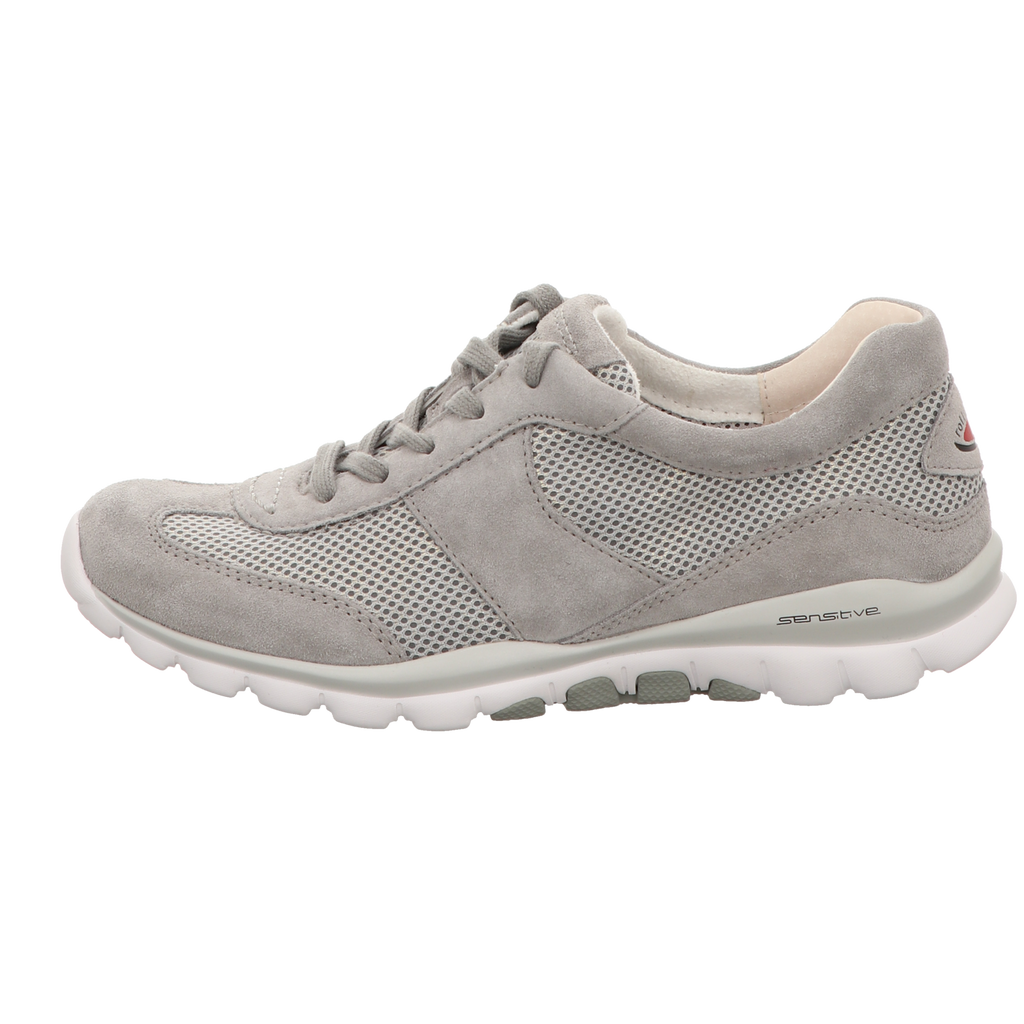 Gabor Damen Schnürschuh bequem Rolling Soft in silber