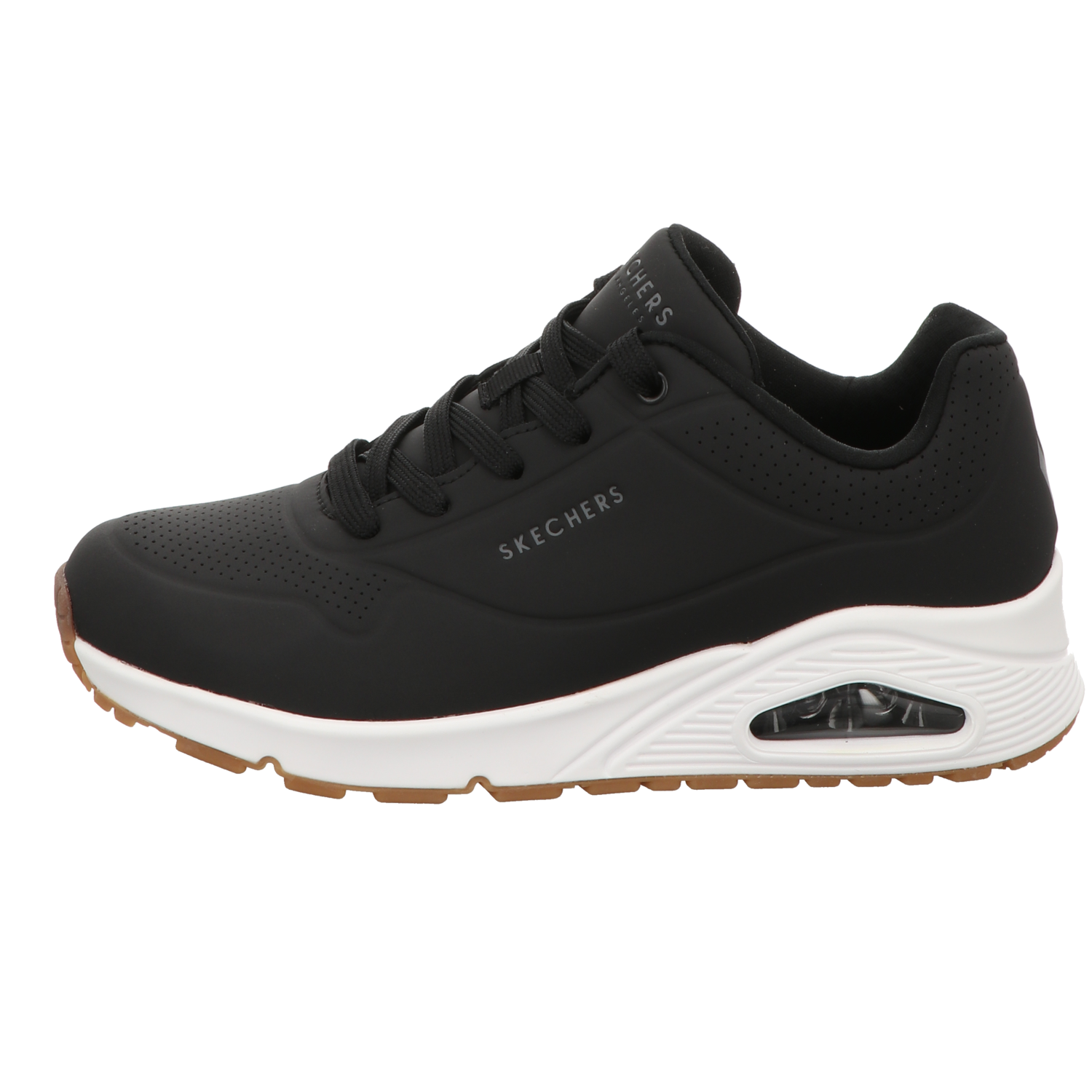 Skechers Damen Schnürschuh Uno Stand On Air in schwarz