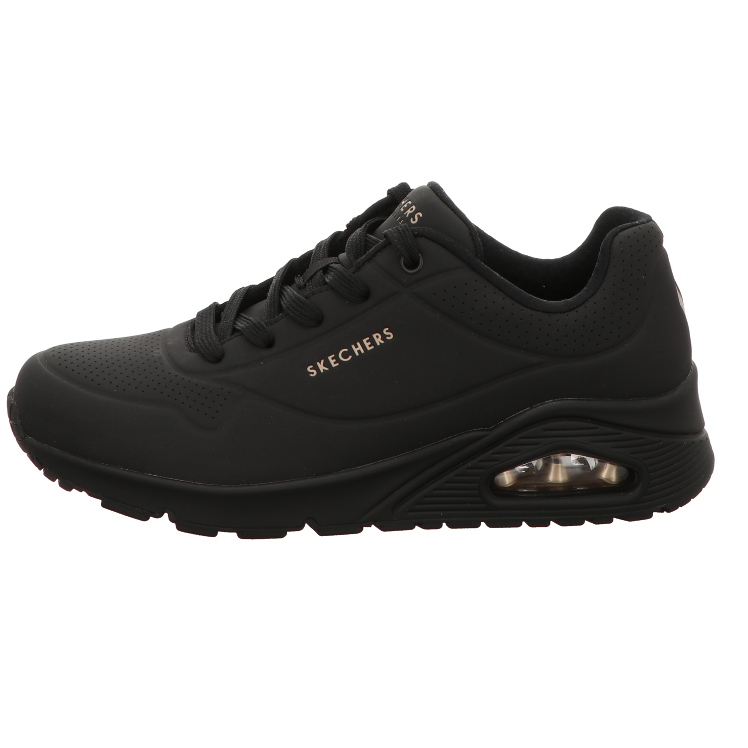 Skechers Damen Schnürschuh Uno Stand On Air in schwarz