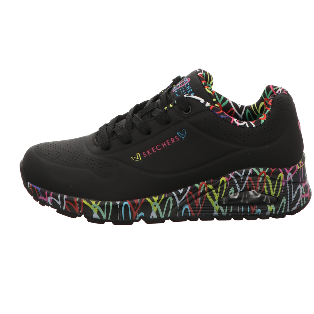 Skechers Damen Schnürschuh Uno-Goldcrown in schwarz