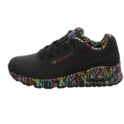 Skechers Damen Schnürschuh Uno-Goldcrown in schwarz