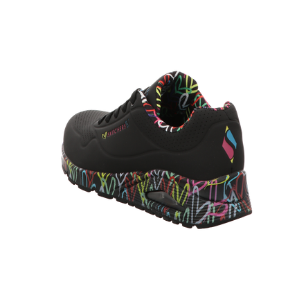 Skechers Damen Schnürschuh Uno-Goldcrown in schwarz