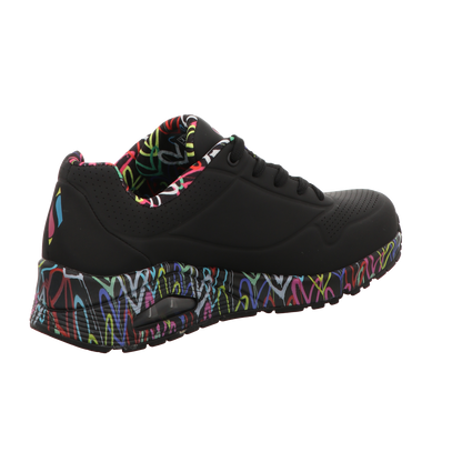 Skechers Damen Schnürschuh Uno-Goldcrown in schwarz