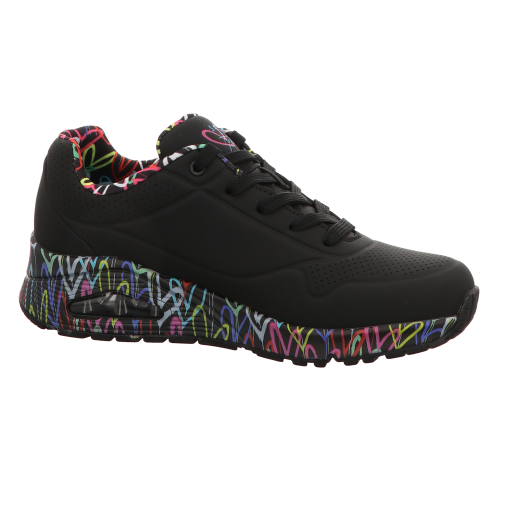 Skechers Damen Schnürschuh Uno-Goldcrown in schwarz