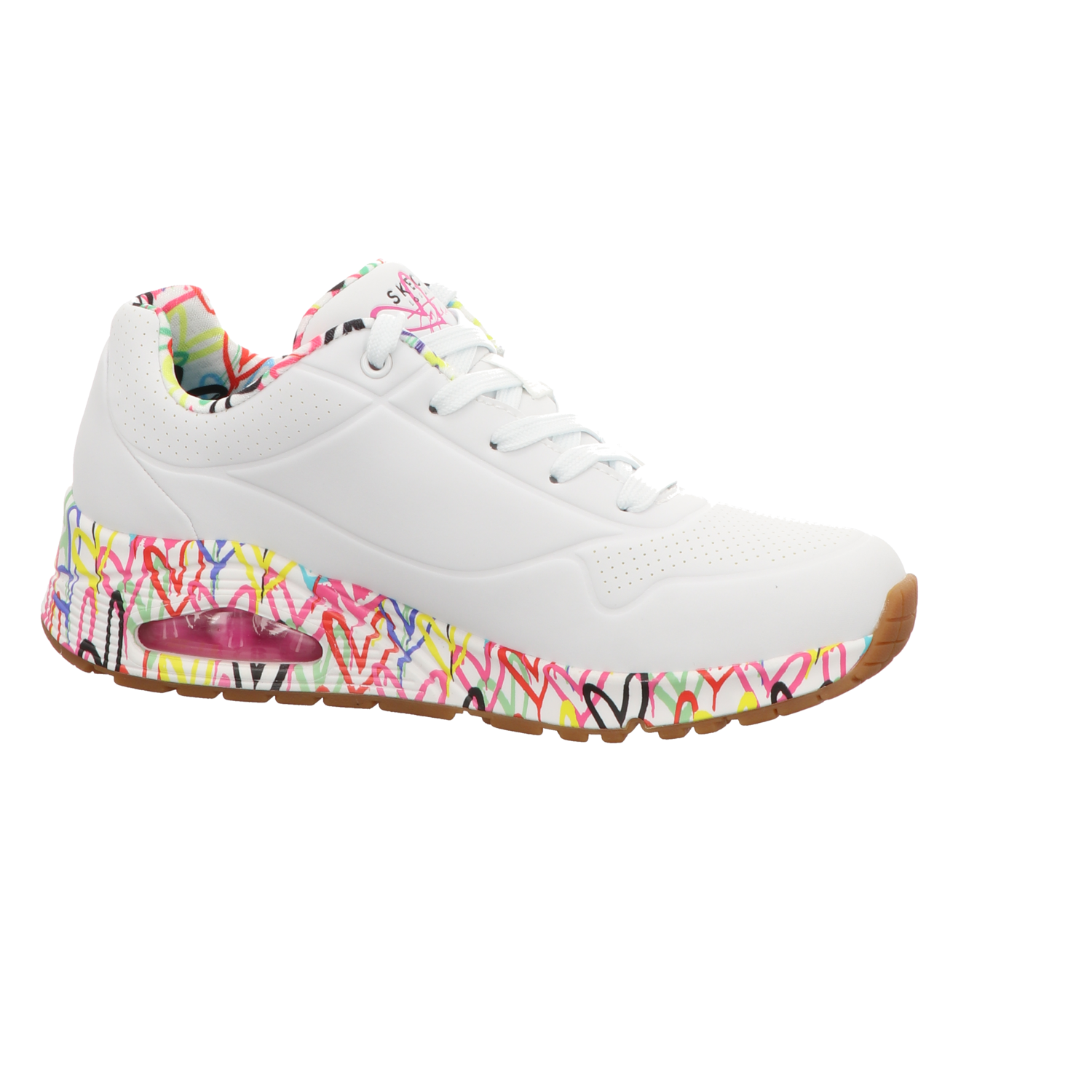 Skechers Damen Schnürschuh Uno Goldcrown in weiss