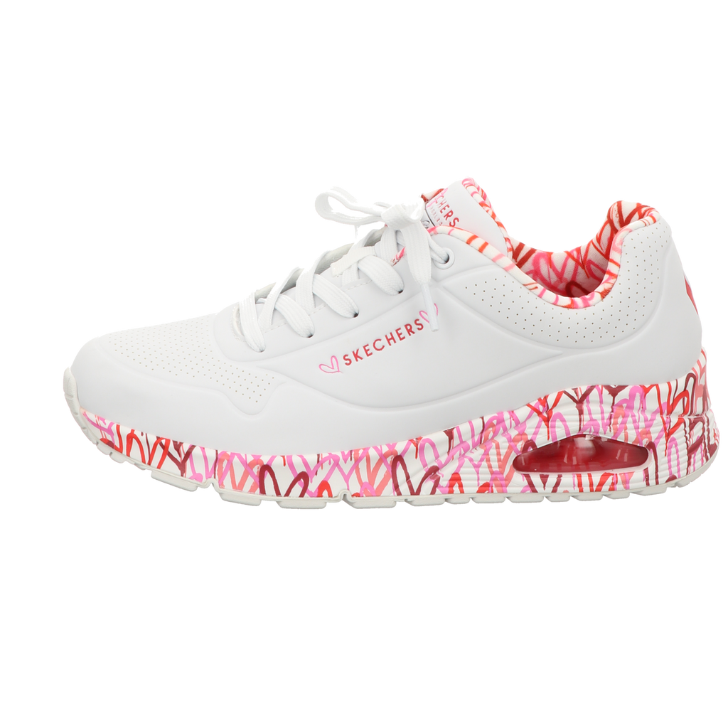 Skechers Damen Schnürschuh Uno Goldcrown  Loving Love in weiss