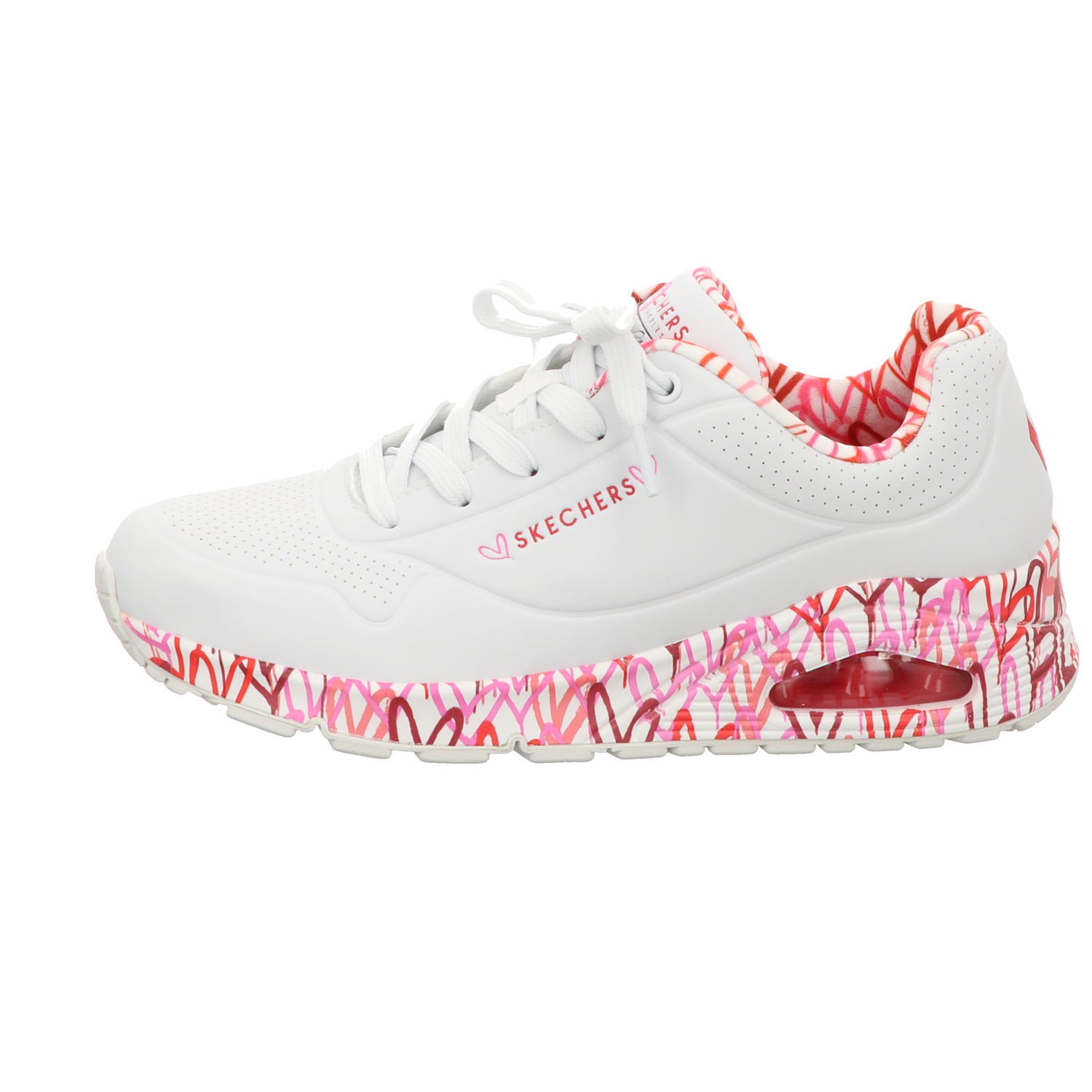 Skechers Damen Schnürschuh Uno Goldcrown  Loving Love in weiss