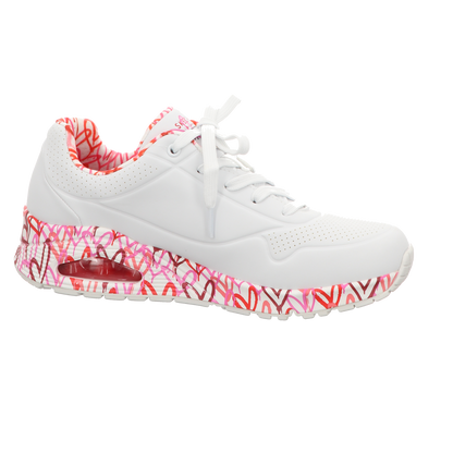 Skechers Damen Schnürschuh Uno Goldcrown  Loving Love in weiss