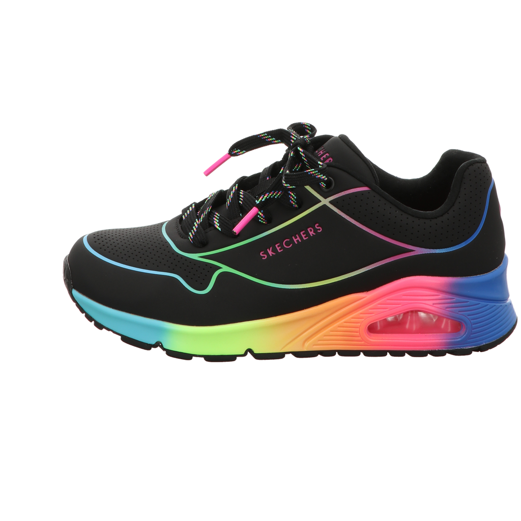 Skechers Damen Schnürschuh Uno - Pop Of Sunshine in schwarz