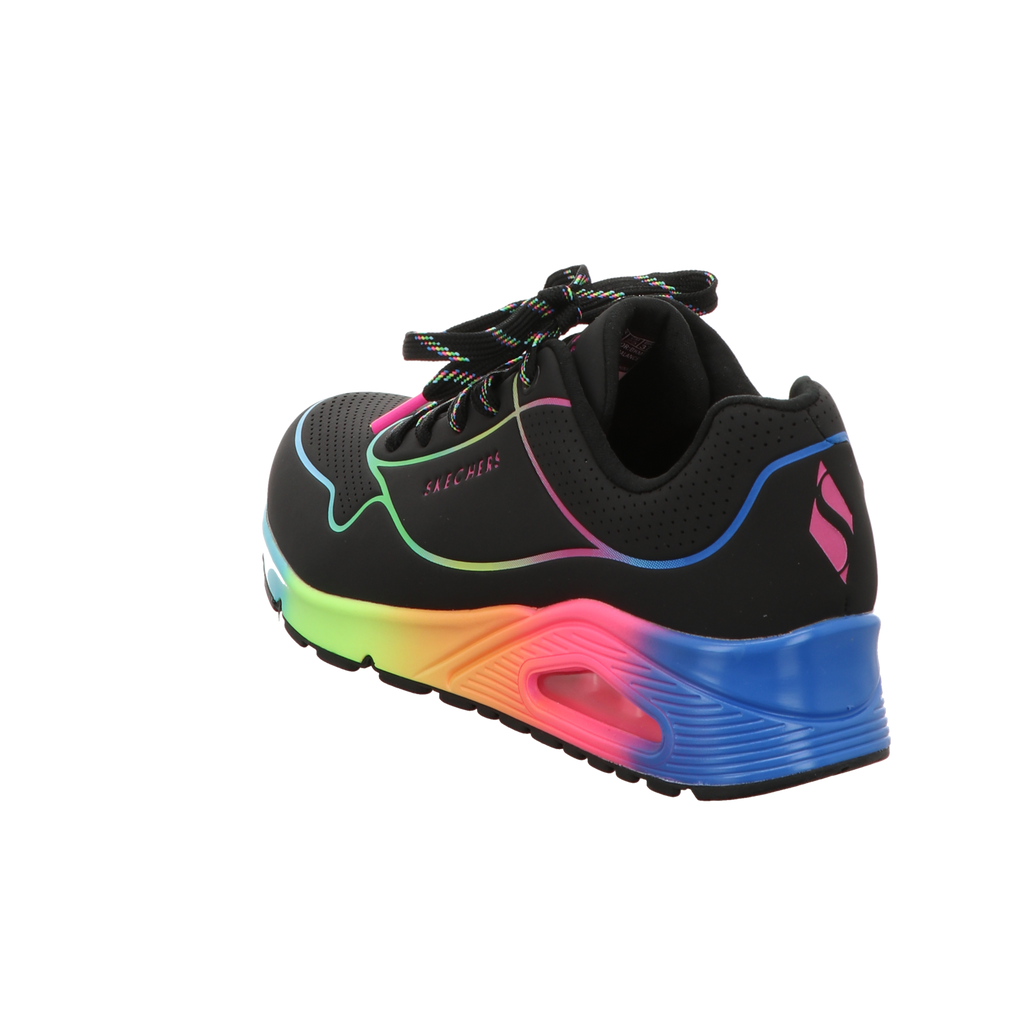 Skechers Damen Schnürschuh Uno - Pop Of Sunshine in schwarz