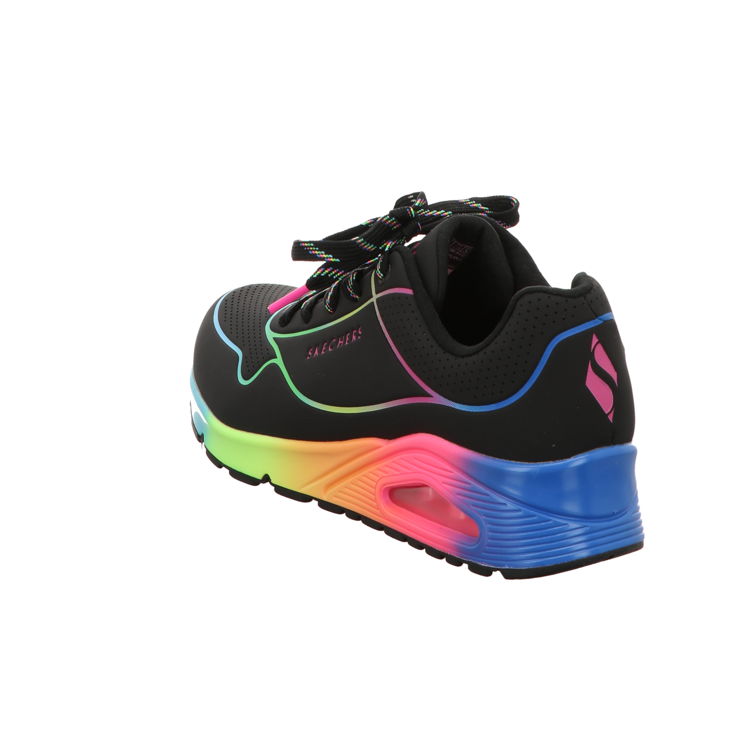 Skechers Damen Schnürschuh Uno - Pop Of Sunshine in schwarz