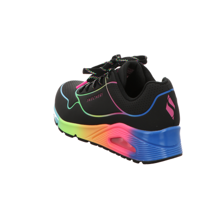 Skechers Damen Schnürschuh Uno - Pop Of Sunshine in schwarz