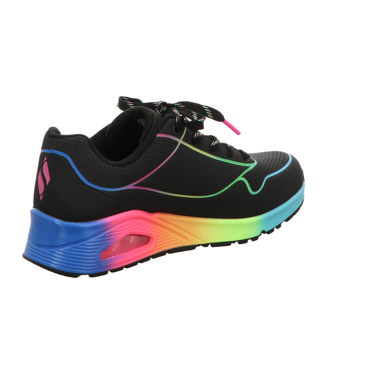Skechers Damen Schnürschuh Uno - Pop Of Sunshine in schwarz