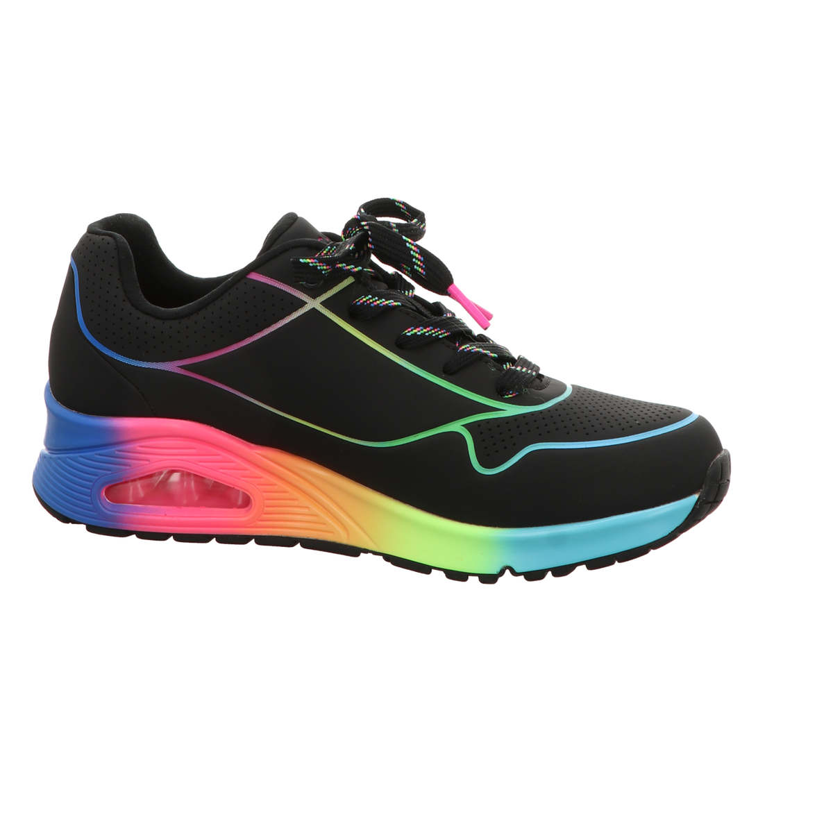Skechers Damen Schnürschuh Uno - Pop Of Sunshine in schwarz