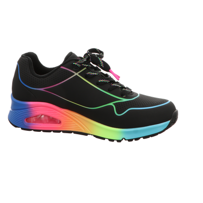 Skechers Damen Schnürschuh Uno - Pop Of Sunshine in schwarz