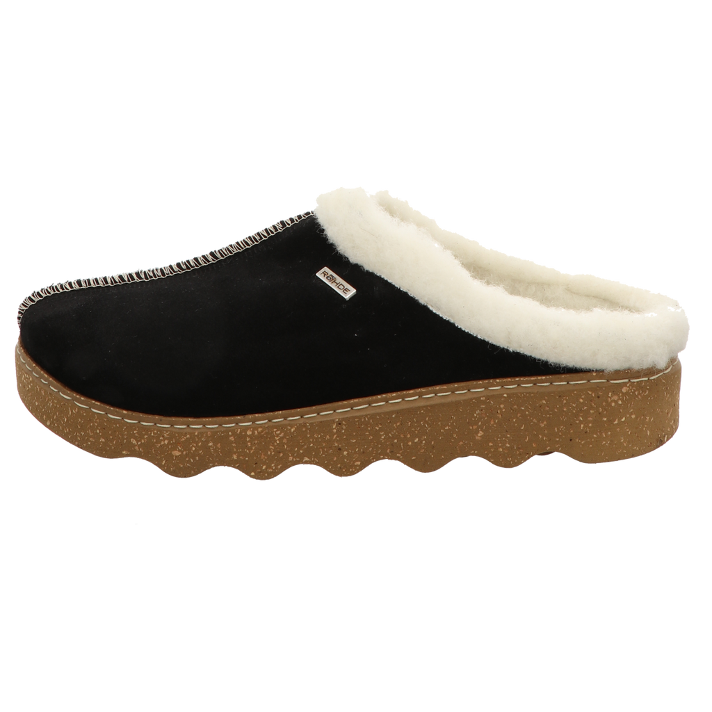 Rohde Damen Pantoffel Foggia in schwarz