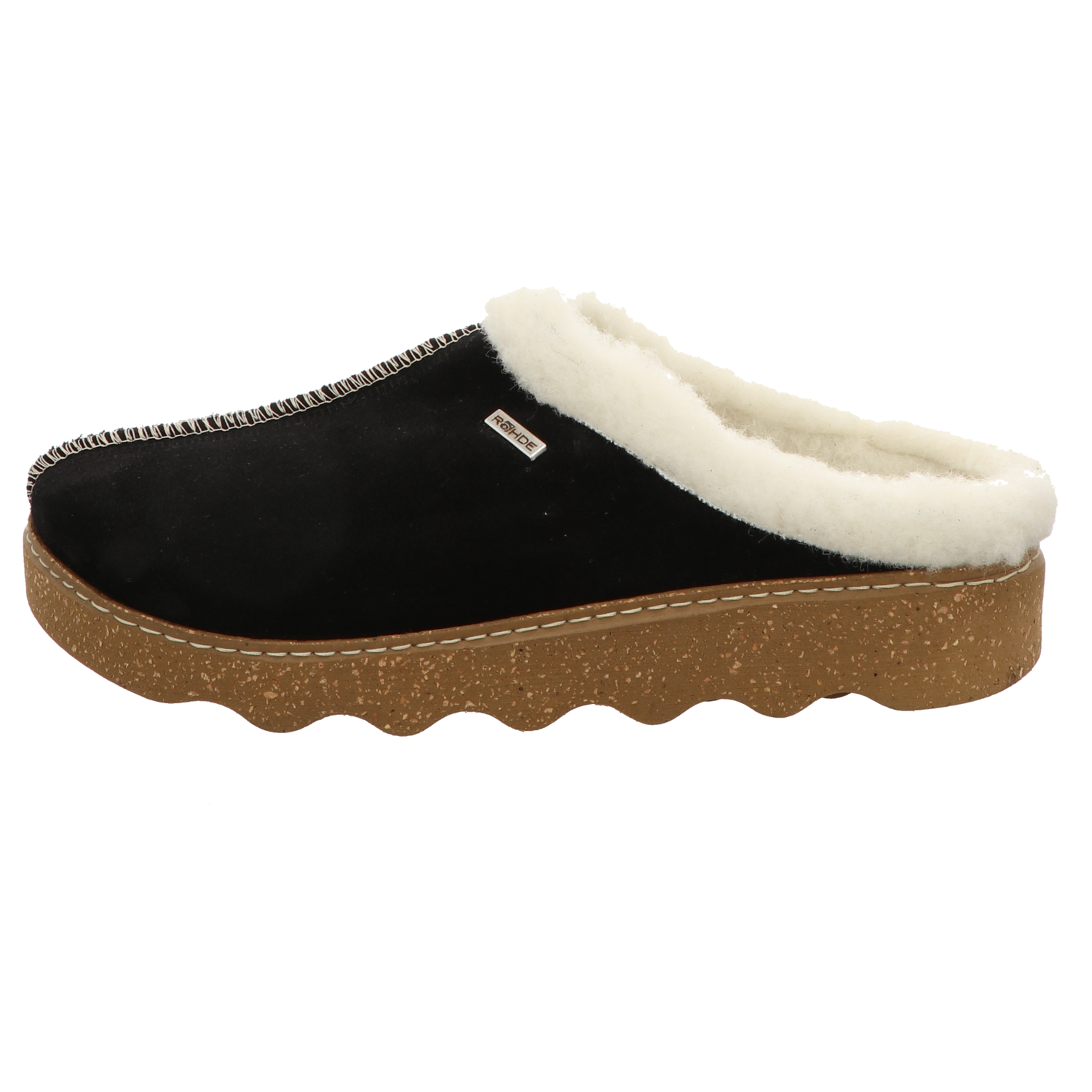 Rohde Damen Pantoffel Foggia in schwarz