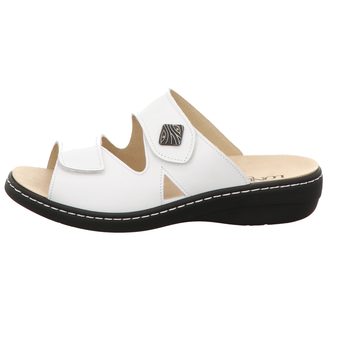 Longo Damen Pantolette bequem  in weiss