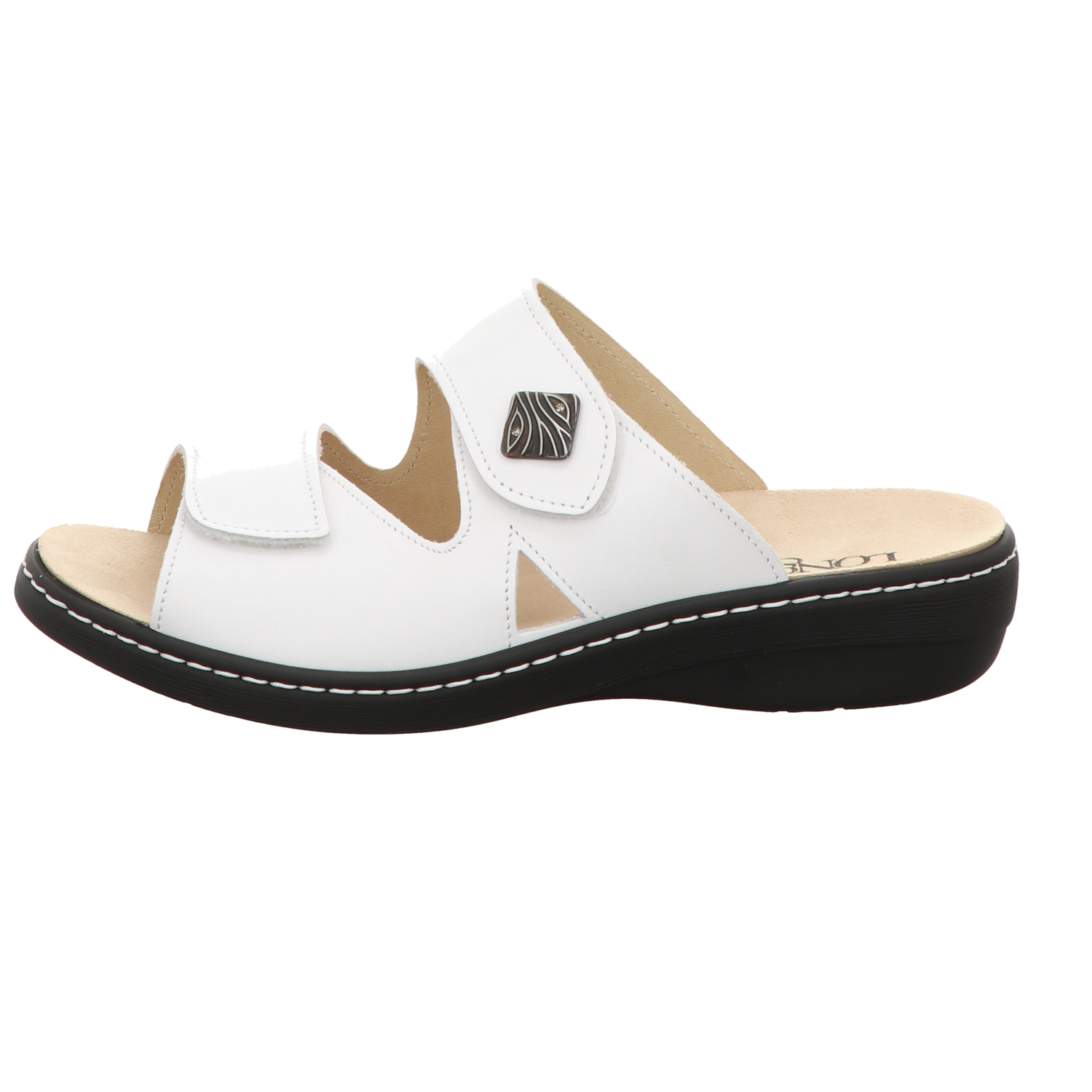 Longo Damen Pantolette bequem  in weiss