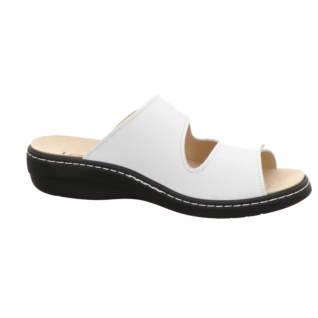 Longo Damen Pantolette bequem  in weiss