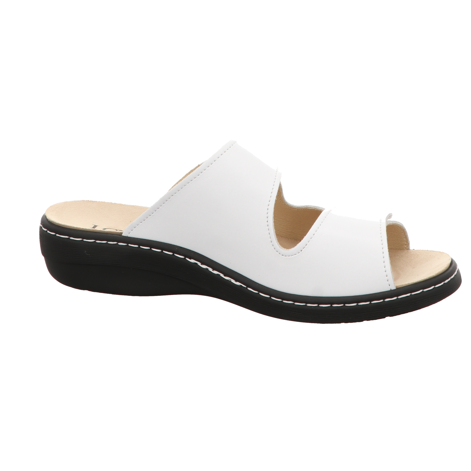 Longo Damen Pantolette bequem  in weiss