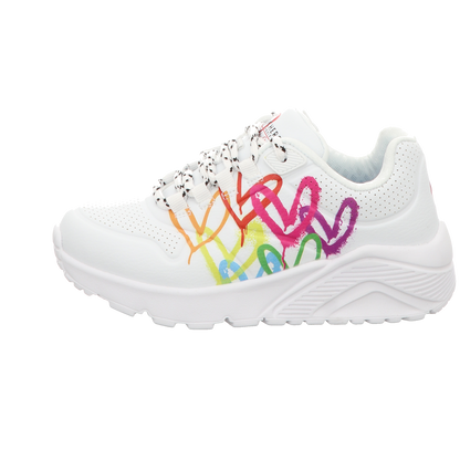 Skechers Damen Slipper Uno Lite Love Brights in weiss