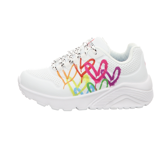 Skechers Damen Slipper Uno Lite Love Brights in weiss