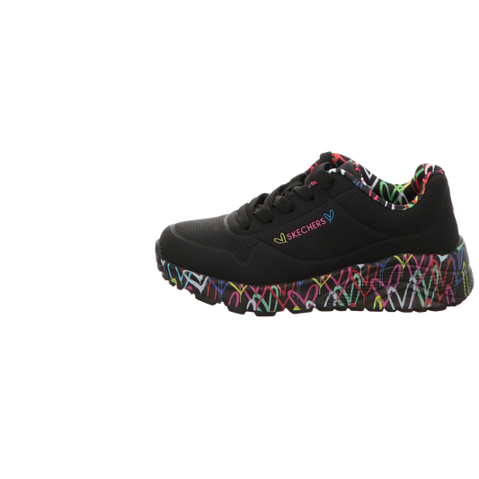 Skechers Damen Slipper X J Goldcrown Uno Lite Love in schwarz