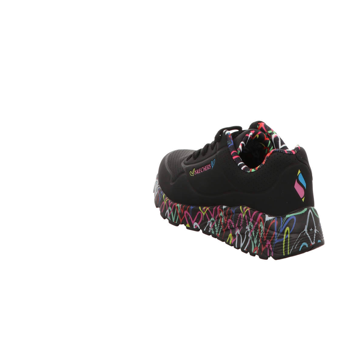 Skechers Damen Slipper X J Goldcrown Uno Lite Love in schwarz