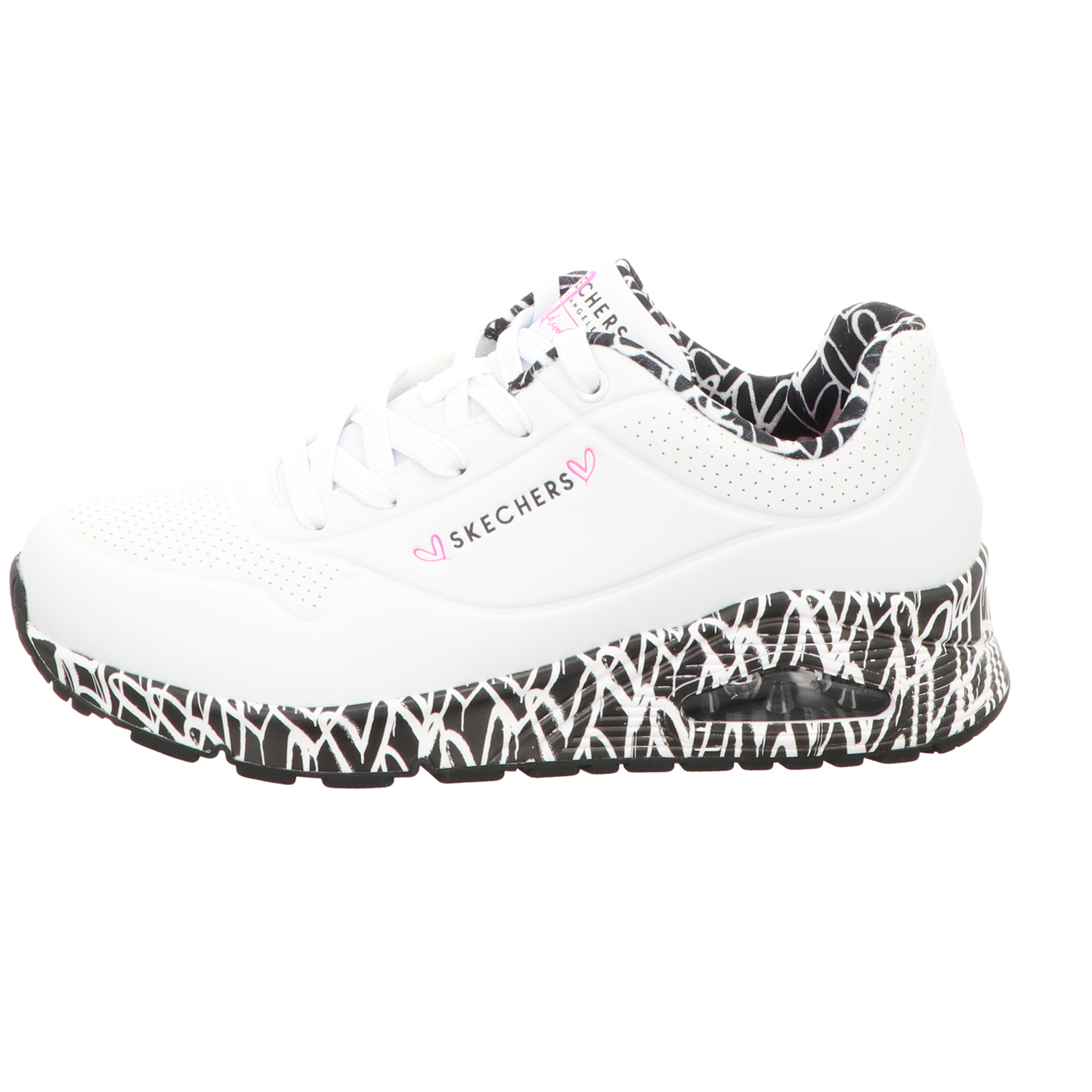 Skechers Damen Schnürschuh Uno Loving Love in weiss