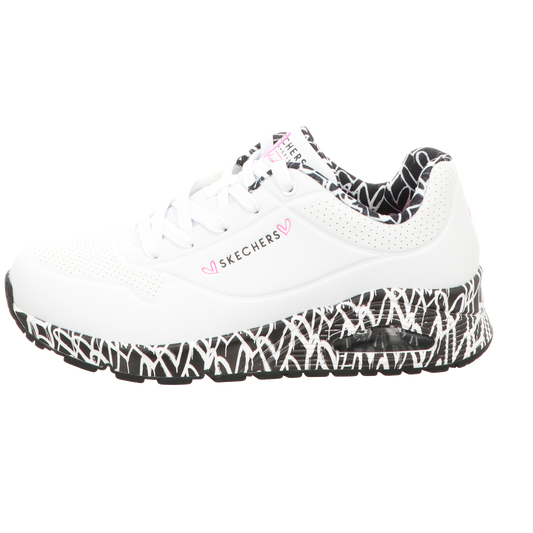 Skechers Damen Schnürschuh Uno Loving Love in weiss