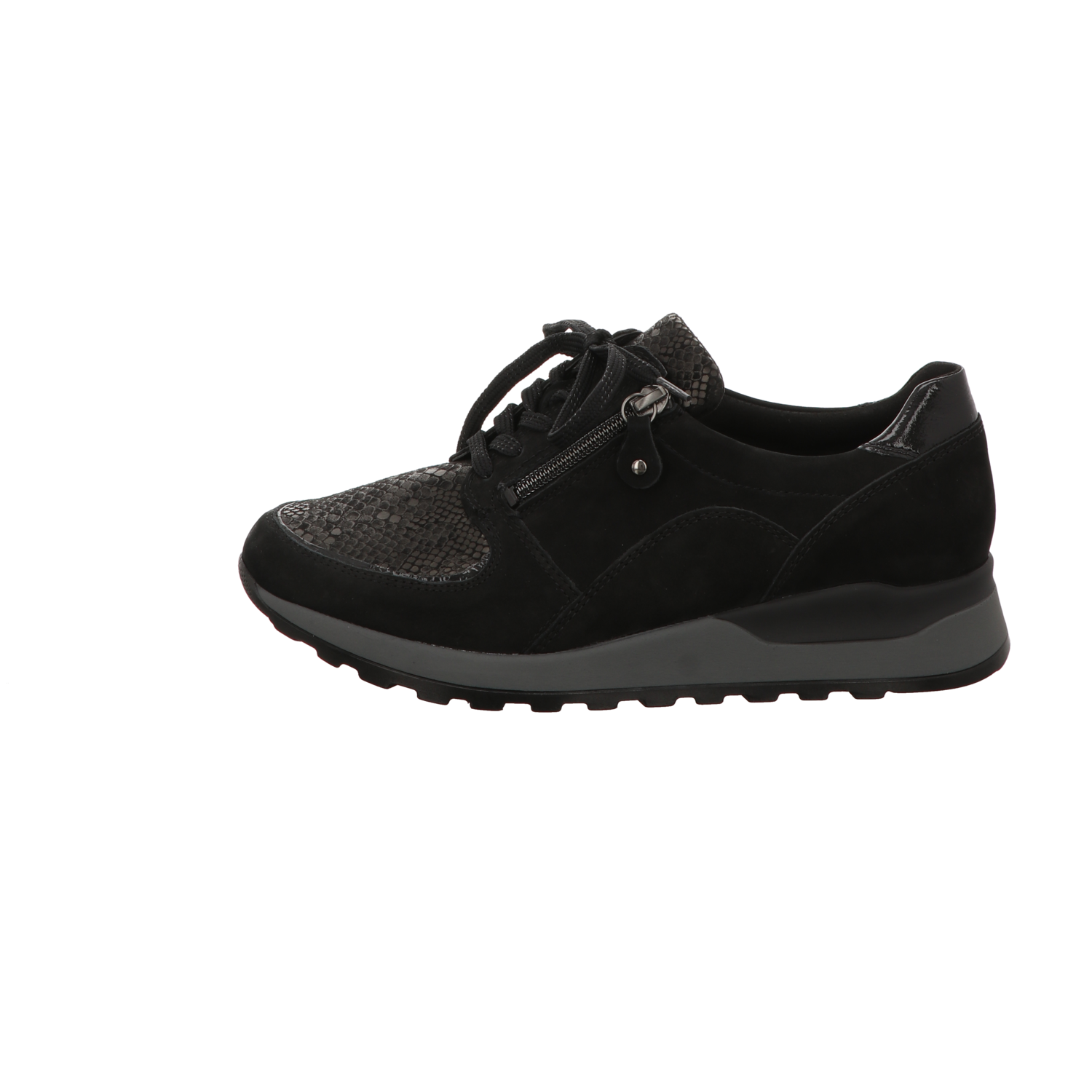 Waldläufer Damen Schnürschuh bequem Hiroko-Soft in schwarz