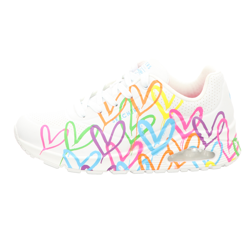 Skechers Damen Schnürschuh Uno Highlight Love Goldcroen in weiss