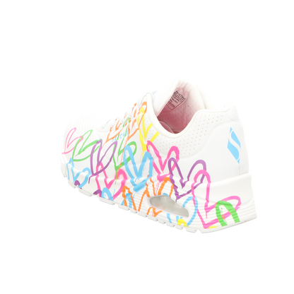 Skechers Damen Schnürschuh Uno Highlight Love Goldcroen in weiss