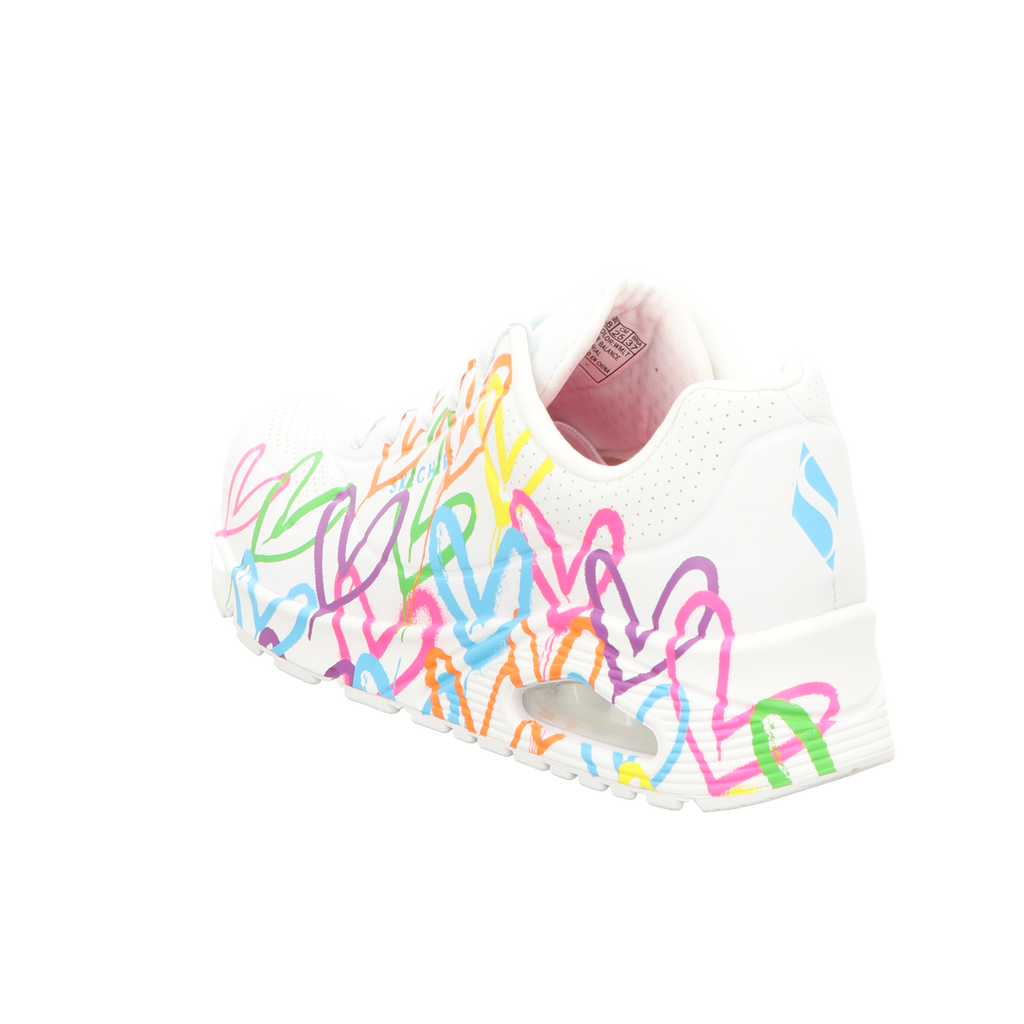 Skechers Damen Schnürschuh Uno Highlight Love Goldcroen in weiss