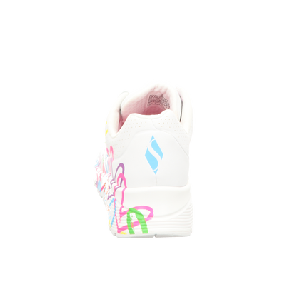 Skechers Damen Schnürschuh Uno Highlight Love Goldcroen in weiss