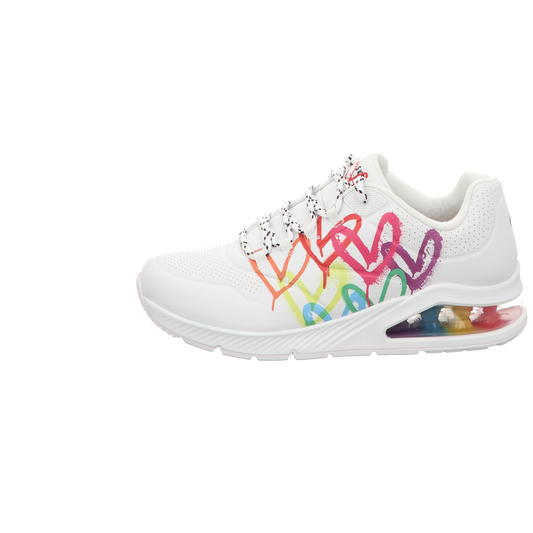 Skechers Damen Schnürschuh Uno 2 Floatimg Love Goldcrown in weiss