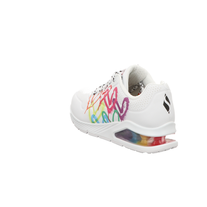 Skechers Damen Schnürschuh Uno 2 Floatimg Love Goldcrown in weiss