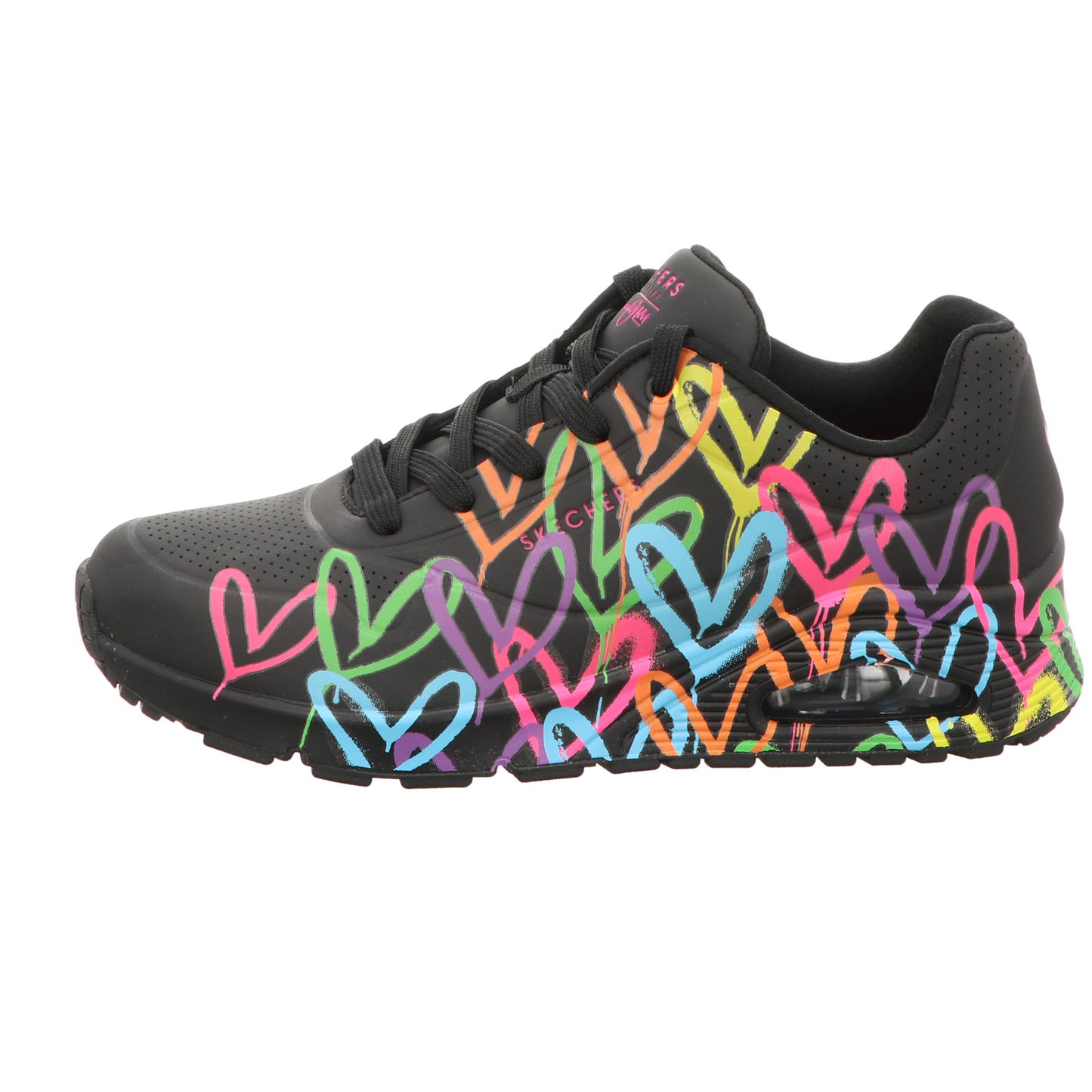 Skechers Damen Schnürschuh Uno Highlight Love Goldcrown in schwarz