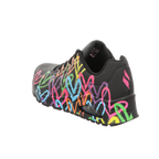 Skechers Damen Schnürschuh Uno Highlight Love Goldcrown in schwarz