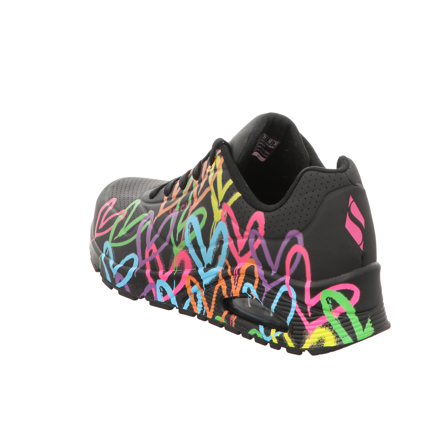 Skechers Damen Schnürschuh Uno Highlight Love Goldcrown in schwarz