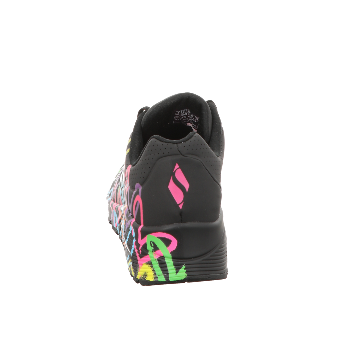 Skechers Damen Schnürschuh Uno Highlight Love Goldcrown in schwarz