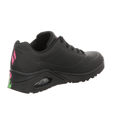 Skechers Damen Schnürschuh Uno Highlight Love Goldcrown in schwarz